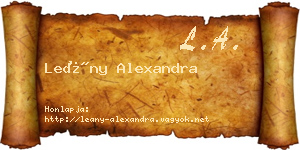 Leány Alexandra névjegykártya